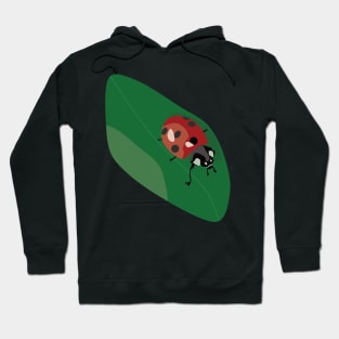 Ladybug walking on a leaf Hoodie